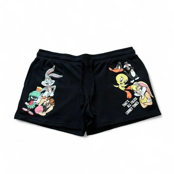 Warner Bros. Black Athletic Shorts with Looney Tunes Characters - Picture 2 of 6